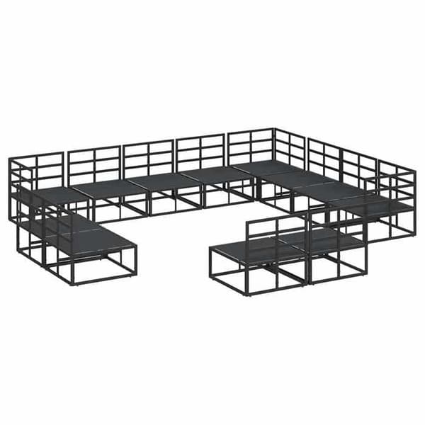 Maison Exclusive - Sæt af 12 pc have-sofaer Sort Aluminium Svart