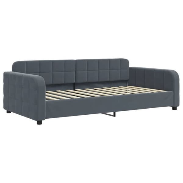 Maison Exclusive - Dagbädd med mörkgrå madrass 90x200 cm i sammet Mörkgrå