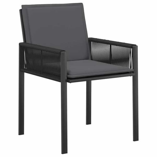Maison Exclusive - Trädgårdsstolar 2 st Svart och Mörkgrå polyrotin Svart och mörkgrå