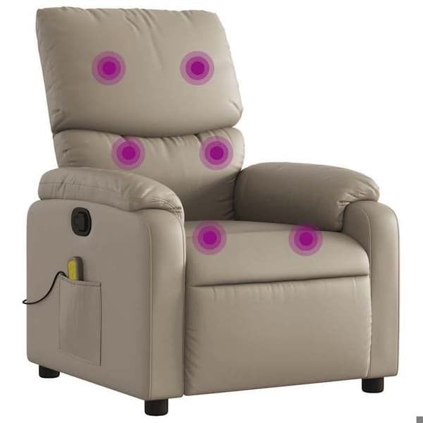 Maison Exclusive - Lænestol med massagefunktion Cappuccino Kunstlæder