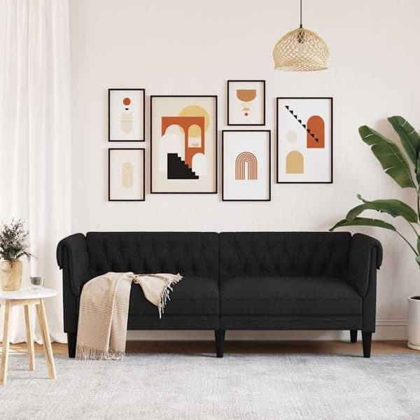 Maison Exclusive - Chesterfield sofa 3 pladser sort stof