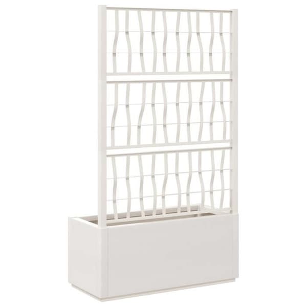 Maison Exclusive - Blomlåda med vit spaljé 80x36x140 cm PP