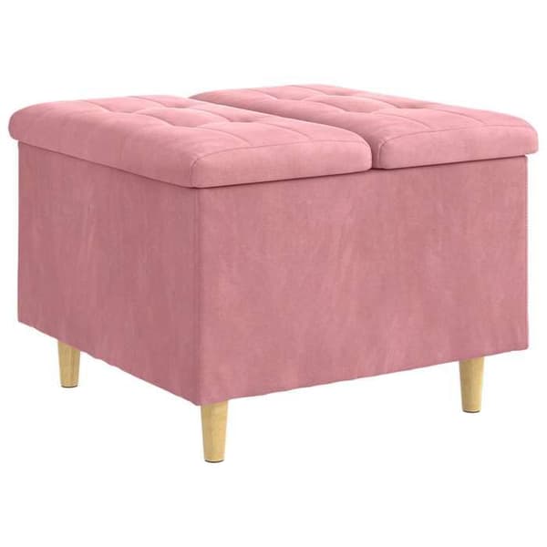 Maison Exclusive - Ottoman med förvaring Rosa 60 x 60 x 45 cm Sammet