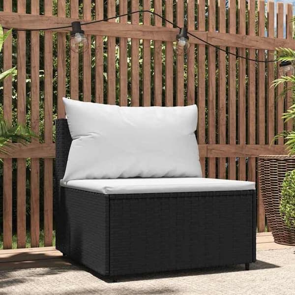 Maison Exclusive - Central have-sofa med sorte puder i flettet harv Svart