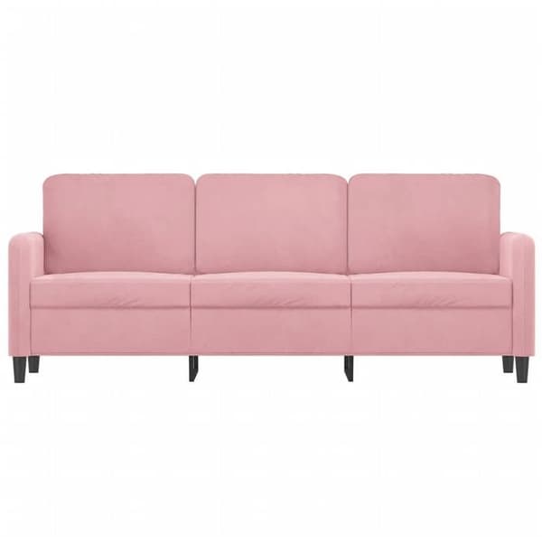 Maison Exclusive - 3-paikkainen vaaleanpunainen sohva 180 cm samettia