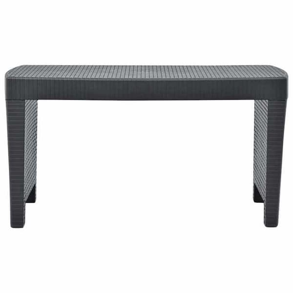 Havemøbler - MAISON EXCLUSIVE - 3 stk - Antracit plastik - Bord + 2 stole - Polyester puder antracit