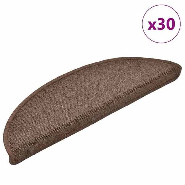 Maison Exclusive - Trappe tæppe 30 stykker 56 x 17 x 3 cm kaffe brunt halvmåne