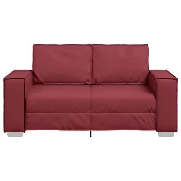 Soffa - EXKLUSIVT HUS - 2 platser 160 cm - Bordeaux - Konstläder - Nutida Bordeaux