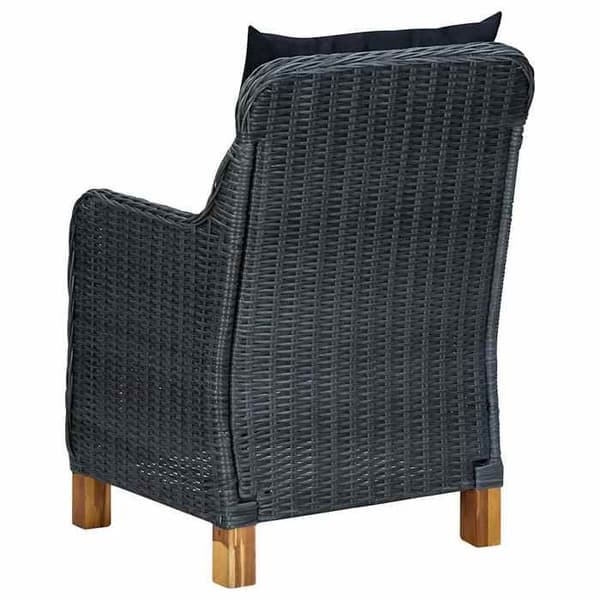 Maison Exclusive - Trädgårdsstolar med kuddar, set om 2, flätad resin