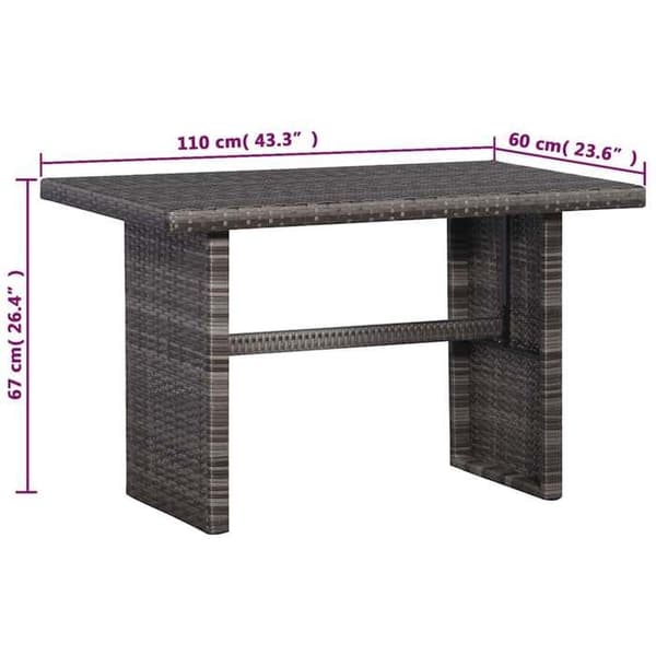 Maison Exclusive - Bistroset 3 delar med grå kuddar i flätad resin grå