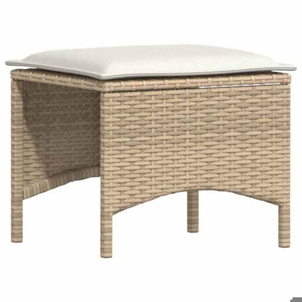 Maison Exclusive - Puutarhakalusteryhmä ja tyynyt 3 kpl Beige polyrottinki