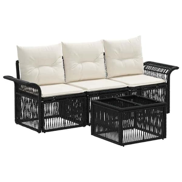 Maison Exclusive - Sæt af 4 pc have-sofa i sort polyrotin