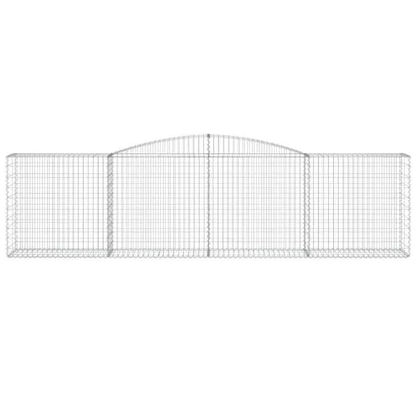 Maison Exclusive - Båge av gabionkorgar 400x50x100/120 cm Galvaniserat stål silver-