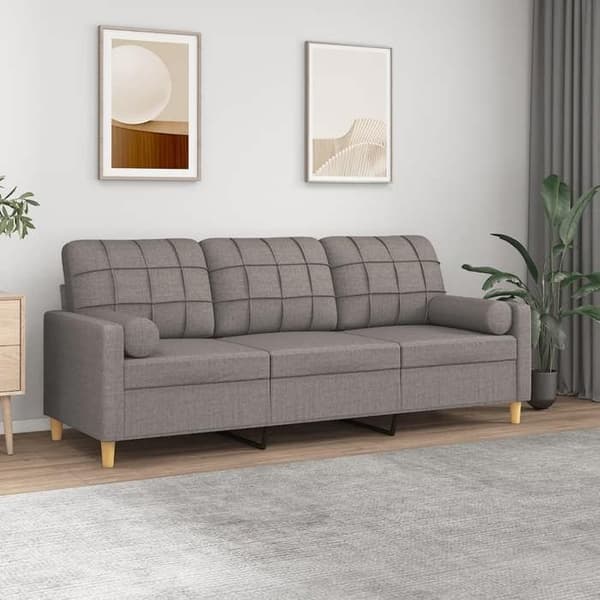 3-sitssoffa - Maison Exclusive - Taupe - Polyester tyg - Metallram Mol