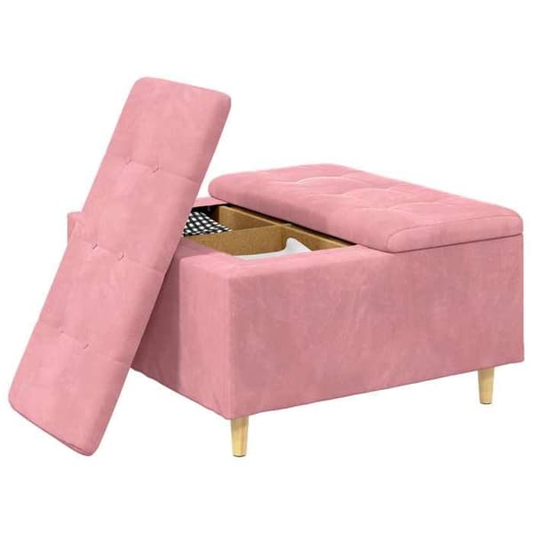 Maison Exclusive - Ottoman med förvaring Rosa 80 x 80 x 45 cm Sammet