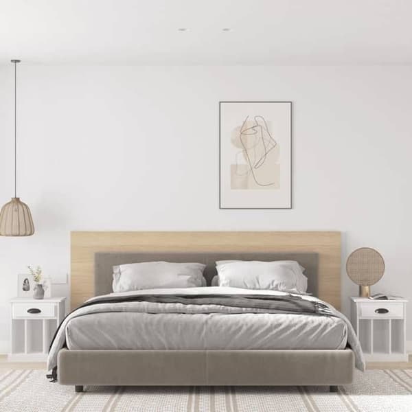 Maison Exclusive - Natborde 2 stk hvid 43x36x50 cm Vit