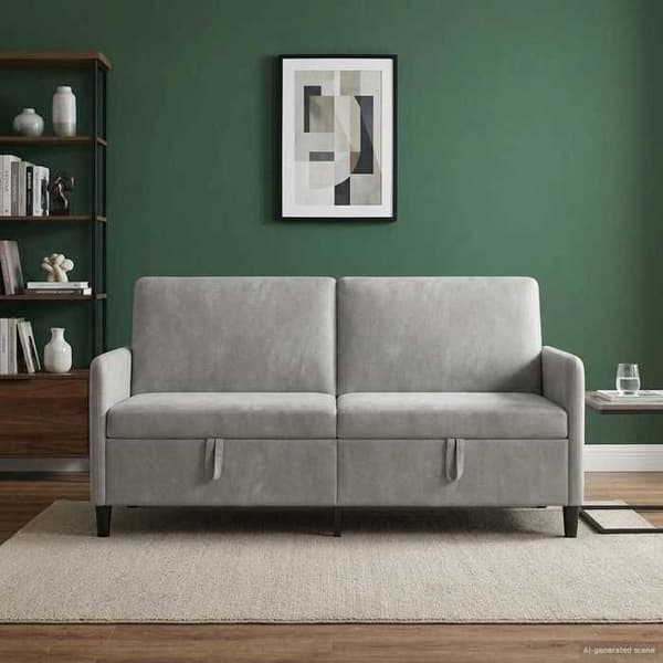 Maison Exclusive - Soffa med förvaring Ljusgrå 172 x 78 x 87 cm Polyester