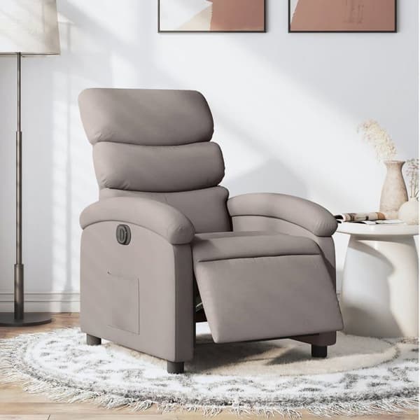 Elastisk elektrisk fåtölj - Exklusivt hem - Taupe - Polyester tyg - Lutning 135° Mol