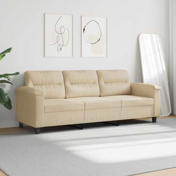 Maison Exclusive - 3-personers sofa Creme 180 cm Mikrofiber stof