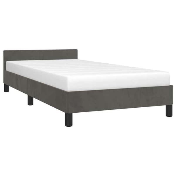 Maison Exclusive - Sängram utan madrass mörkgrå 90x200 cm sammet