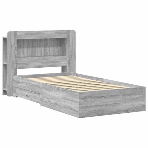 Maison Exclusive - Sängram med förvaring Sonoma grå 100 x 200 cm