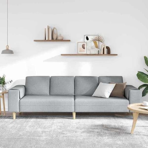 Soffa - EXKLUSIVT HUS - 250 x 77 x 76 cm - Ljusgrå - Polyesteröverdrag - Skumfyllning Ljusgrått