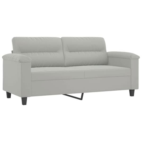 Maison Exclusive - Set med 2 soffor med ljusgrå kuddar i mikrofiber