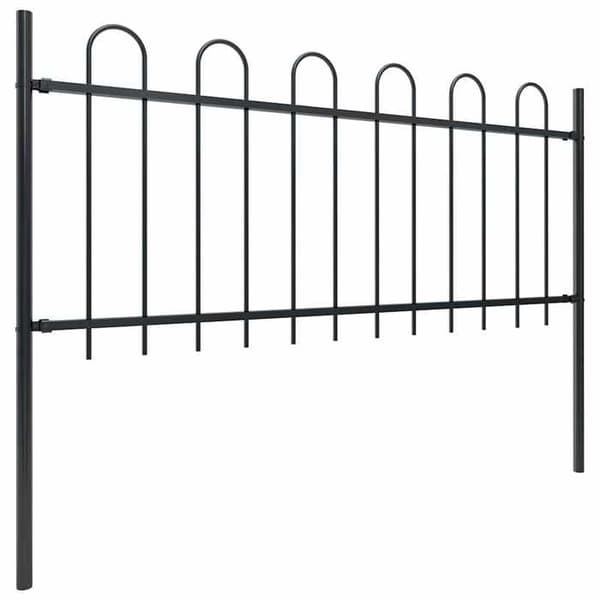 Maison Exclusive - Trädgårdsstängsel med stålbåge 671 x 80 cm Svart Svart