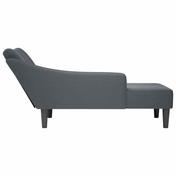 Maison Exclusive - Lang stol med højre armlæn i mørkegrå velour