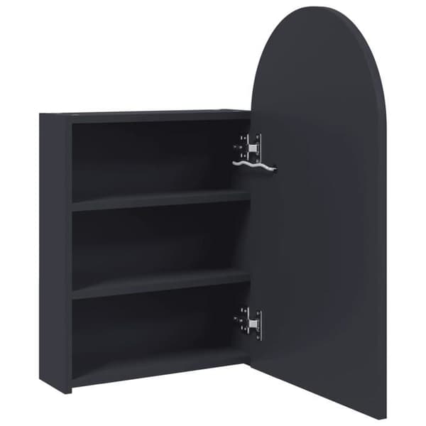 Maison Exclusive - Peilikaappi LED-valolla, kaareva harmaa 42x13x70 cm Grå