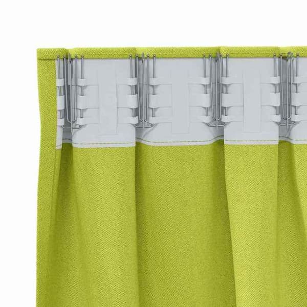 Maison Exclusive - Mörkläggande gardiner med ringar 2 st Grön 140 x 140 cm