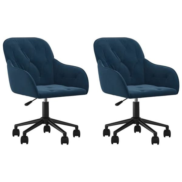 Maison Exclusive - Spisebordsstole med drejefunktion sæt af 2 Blå Velour