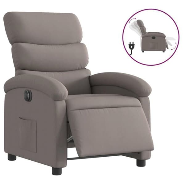 Elastisk elektrisk fåtölj - Exklusivt hem - Taupe - Polyester tyg - Lutning 135° Mol