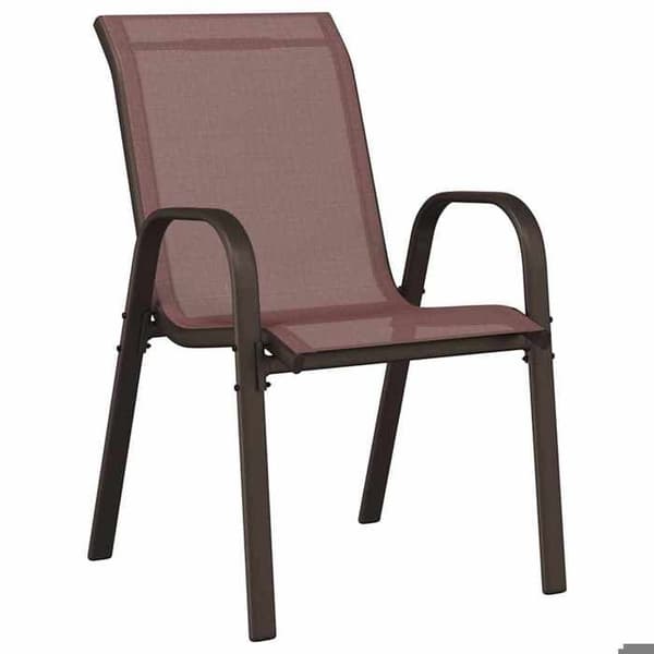 Maison Exclusive - Stapelbara trädgårdsstolar set om 2 Brun Textilene brun