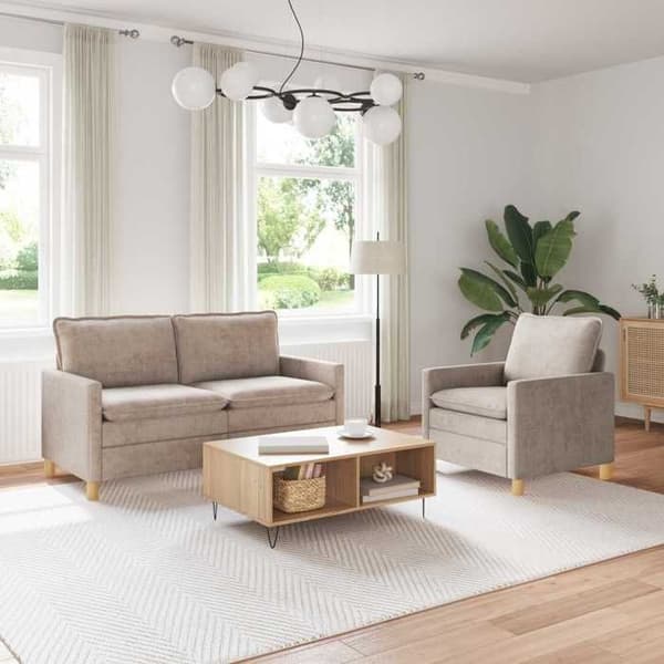 Maison Exclusive - 2 kpl sohvasetti, beige polyesteri