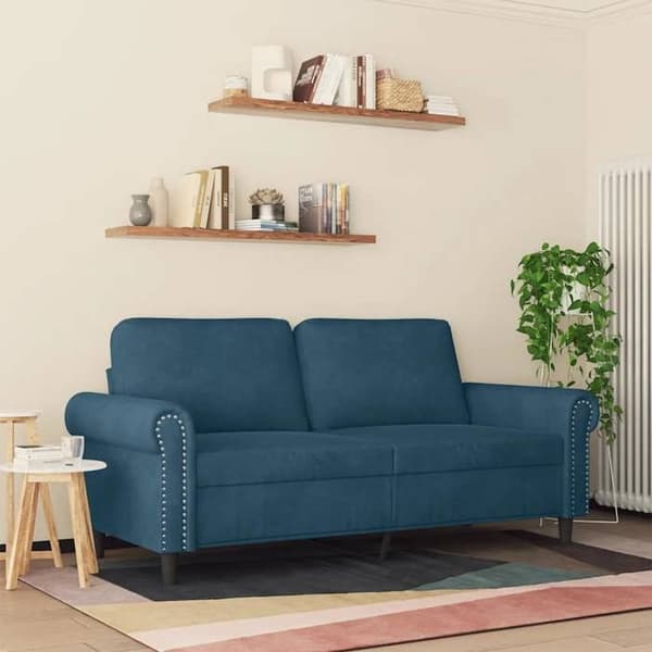 Maison Exclusive - Soffa 2-sits Blå 140 cm Sammet
