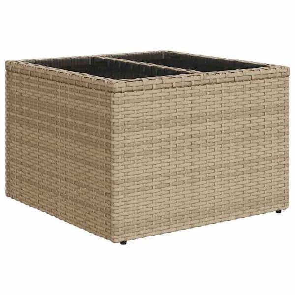 Maison Exclusive - 7 osan sohvasetti vaaleanbeige ja vaaleanharmaa polyrottinki