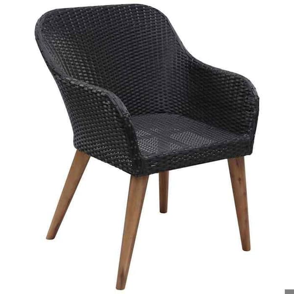 Maison Exclusive - 9 osan musta puutarhakalustesarja Svart