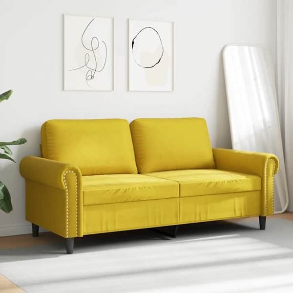 Maison Exclusive - Keltainen 2-paikkainen sohva 140 cm samettia