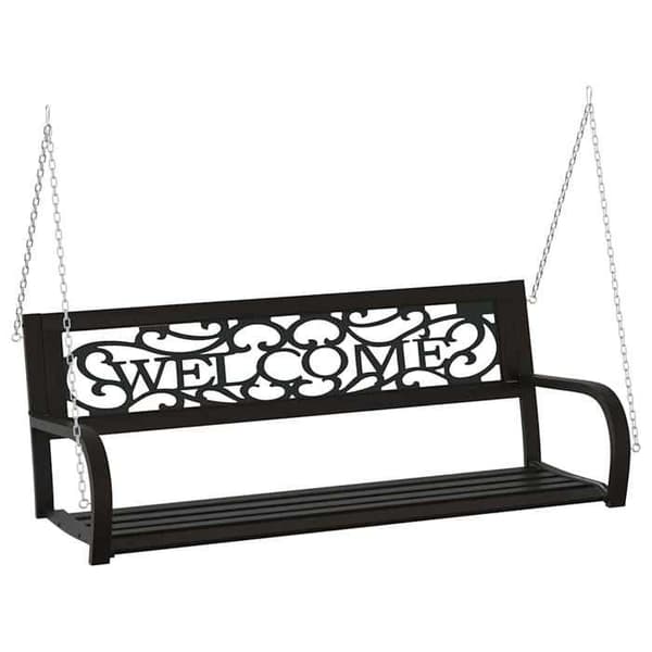 Maison Exclusive - Trädgårdsbalans 125 cm Stål och plast Svart