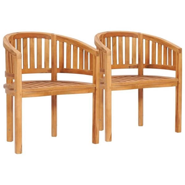 Maison Exclusive - 5 dele have møbler i bananform af solid teaktræ Naturligt trä (teak)