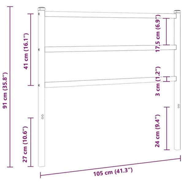 Maison Exclusive - Musta metallinen sängynpääty 100 cm