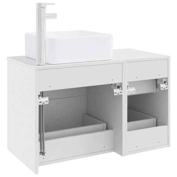 Badrumsmöbel - EXKLUSIV HEM - Modern - Vit - 2-delars set - Ingenjörsträ Vit