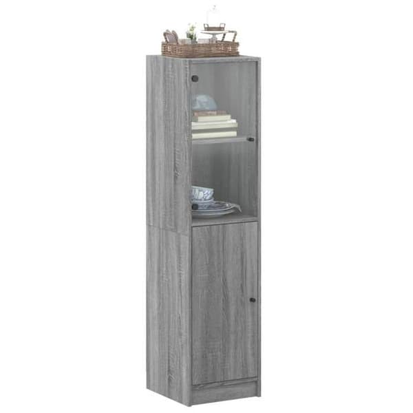 Maison Exclusive - Buffet med glasdør sonoma grå 35x37x142 cm sonoma grå
