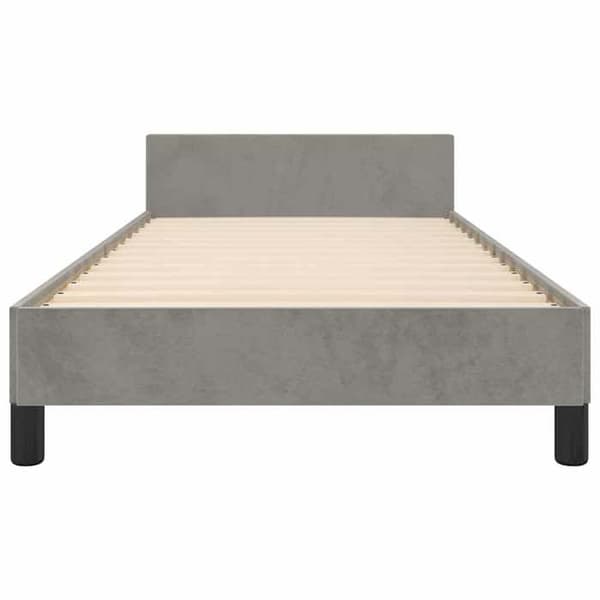Maison Exclusive - Sängram utan madrass ljusgrå 100x200 cm sammet