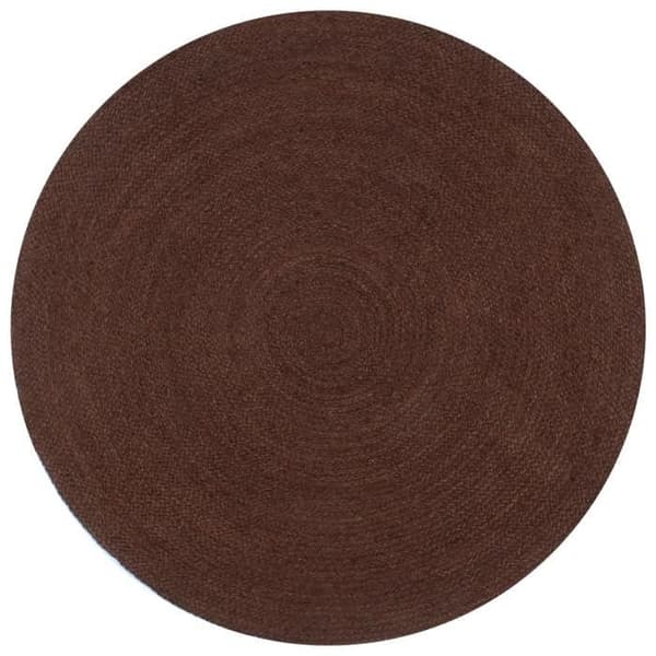 Matta - Flätad - Handgjord - Jute - Diameter 90 cm brun