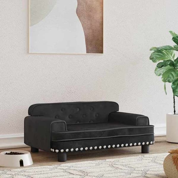 Maison Exclusive - Sort hundeseng 70x45x30 cm velour Svart