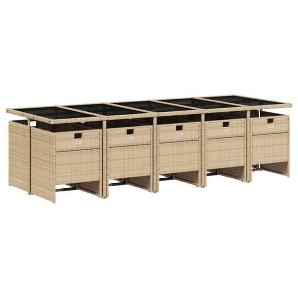 Maison Exclusive - Puutarhakalusteryhmä ja tyynyt 11 kpl beige polyrottinki beige