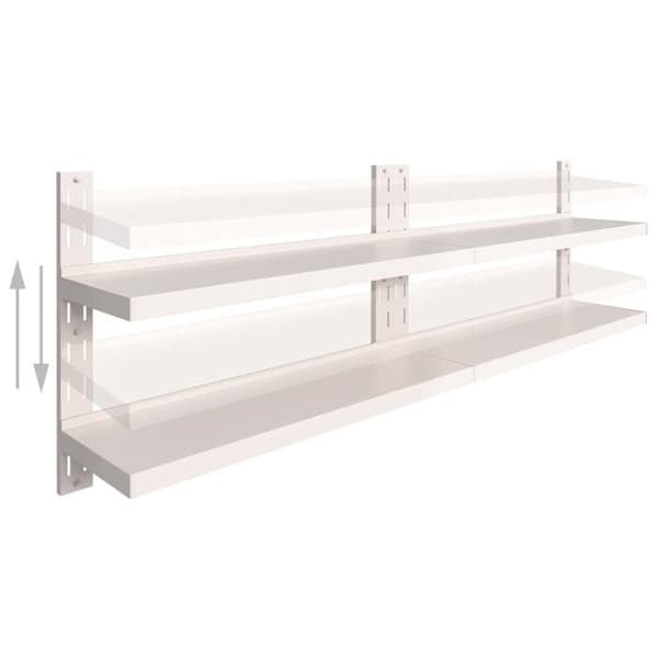 Væghylde - Eksklusivt Hus - 2 niveauer - Rustfrit stål - 240 x 30 cm