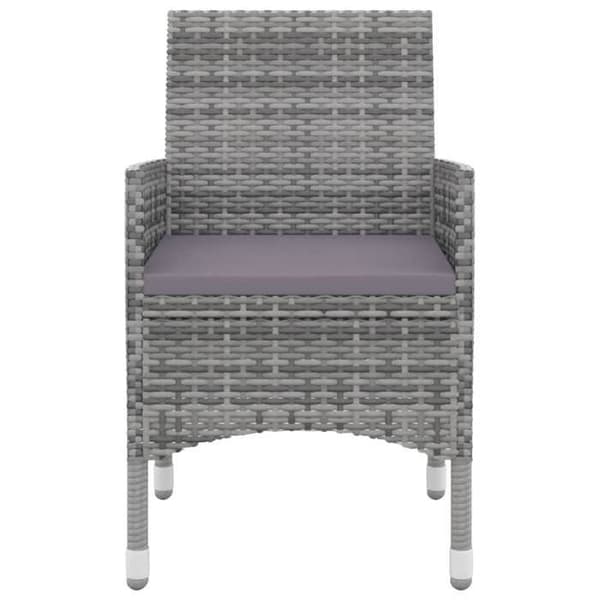 Maison Exclusive - Trädgårds matsalsset med kuddar 9 delar Flätad resin Glas
